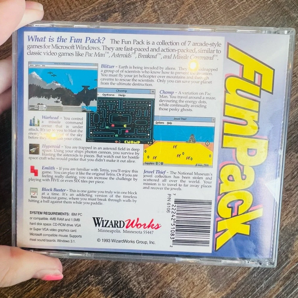 FunPack – 7 Action-Packed Arcade Games! (1993, WizardWorks CD-ROM for Windows)